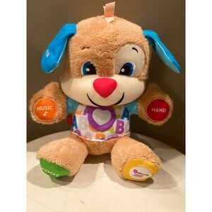 Fisher-Price Laugh & Learn Puppy Musical Plush Toy ABCs 123s Smart Stages